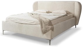 Béžová čalúnená dvojlôžková posteľ s roštom 140x200 cm Makana – Makamii