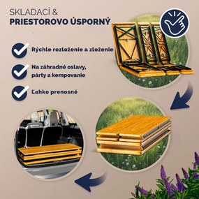 Pivný set MAXI sklápateľný, 220cm, prírodná hnedá Jurhan