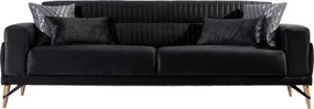 XXXLutz TROJMIESTNA POHOVKA, textil, čierna Livetastic - Sedačky - 002839000401