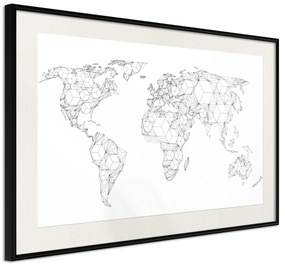 Artgeist Plagát - Geometric Map [Poster] Veľkosť: 60x40, Verzia: Čierny rám s passe-partout
