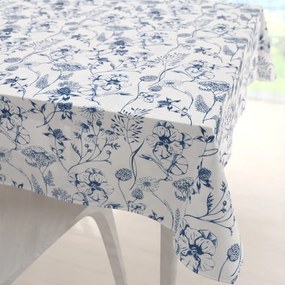 Biante Dekoračný štvorcový obrus PML-060 Modré lúčne kvety na bielom 80x80 cm