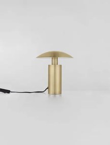 LED mosadzno-zlatá stolná lampa Karpos