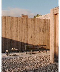 Tmavozelená kovová záhradná jedálenská súprava pre 4 Sotil – Kave Home