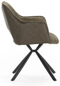 Zelené čalúnené jedálenské kreslá v súprave s podrúčkami 2 ks Mariel – Marckeric