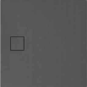 Cersanit Tako Slim, Štvorcová sprchová vanička 90x90x4 cm + šedý sifón, šedá matná, S932-162