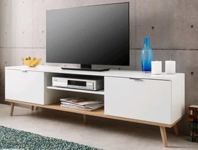 TV skrinka Göteborg, biela / dub sonoma%