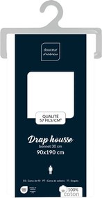 Biela napínacia bavlnená plachta 90x190 cm Lina – douceur d'intérieur
