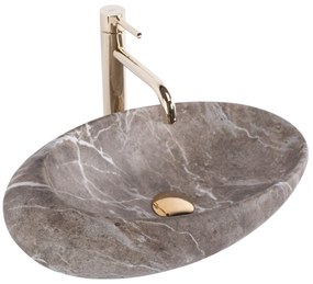 Keramické umývadlo na dosku Rea Roxy B Stone NATURE 48,7x30,7 cm – sivé