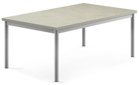 Stôl SONITUS, 1200x800x500 mm, linoleum - šedá, strieborná