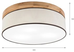 Brilagi - LED Stropné svietidlo BELLADONNA 3xE27/15W/230V pr. 50 cm krémová/dub