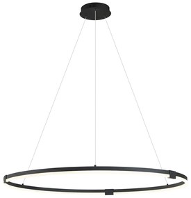Dizajnové závesné svietidlo čierne 120 cm vrátane LED 3-krokového stmievania - Anello