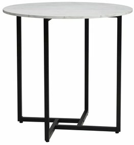 Okrúhly jedálenský stôl Alto 80 cm biely mramor/čierny