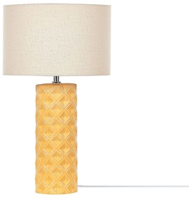 Keramická stolná lampa žltá BALONNE Beliani