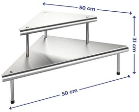 Prídavná polička z nehrdzavejúcej ocele Massivo - Maximex