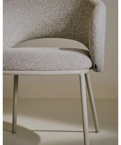 Slonovinové čalúnené jedálenské kreslo Maina – Kave Home