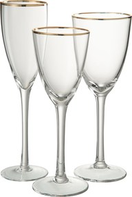 Pohárik na biele víno so zlatým okrajom - 8 * 8 * 22 cm