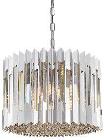EUlight Luster Ritz, 1x krištáľové/chrómové kovové tienidlo, (fi 42cm), ch