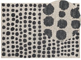 Vlnený koberec 160 x 230 cm béžová/čierna HAVRAN Beliani