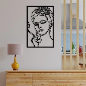 Nástěnná kovová dekorace Kahlo černá