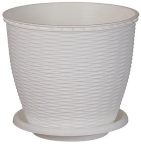 Kvetináč RATTAN 9 L biely