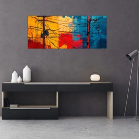 Obraz - Abstraktné elektrické vedenie (120x50 cm)