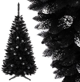 Čierny vianočný stromček so zdobením 180 cm