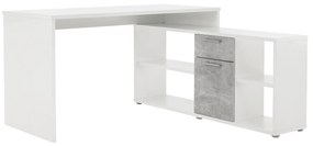 Tempo Kondela PC stôl, biela/betón, NOE NEW