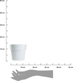 Květináč SILVA LINE 12,7x14,5 cm krémově bílý