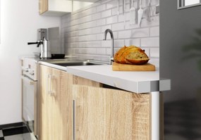 Kuchyňská linka Olivie 2,4 m prosklená bílá/dub sonoma