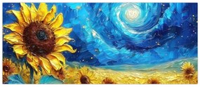 Obraz - Maľba slnečníc (120x50 cm)