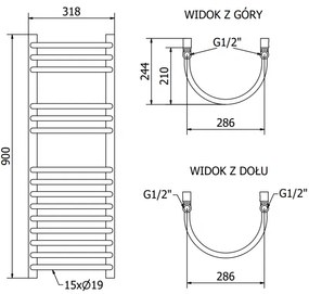 Mexen Eros, elektrické vykurovacie teleso 900 x 318 mm, 300 W, biela, W112-0900-318-2300-20