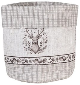 Béžový textilný košík na pečivo s jeleňom Gentle Wilderness -  Ø 15x16 cm