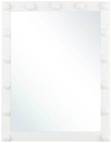 Kovové LED kozmetické zrkadlo na stenu 50 x 60 cm biele ODENAS Beliani