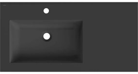 Mexen Otis, umývadlo na zapustenie 91 x 46,5 cm, ľavé, čierna matná, 25189071L