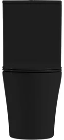 Cerano Carlito, WC kombi Rimless 36,5x61x85 cm + UF sedátko, spodný/zadný odpad, čierna matná, CER-CER-433866