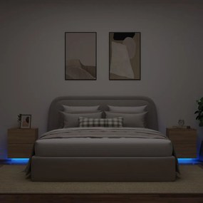 Nočné stolíky s LED svetlami 2 ks dub sonoma kompozitné drevo 836740
