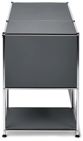 Kovový písací stôl »CN3« s výklopnými dvierkami, sivý