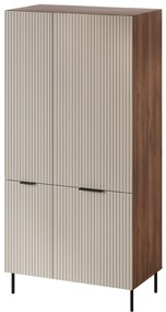 Cama Šatníková skriňa Almera 5 - béžová / orech