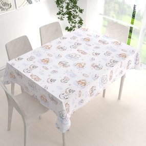 Biante Detský bavlnený obdĺžnikový obrus Sandra SA-368 Spiace zvieratká na oblohe 50x100 cm
