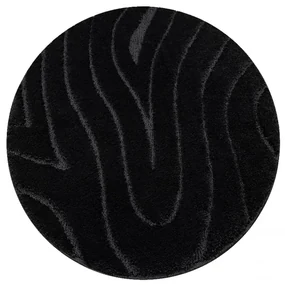 Kúpeľňový koberček SUPREME WAVES vlny, čierny kruh