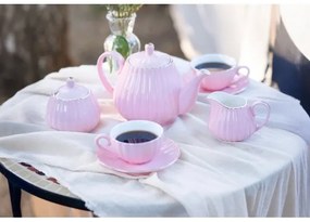 Porcelánová 15-dielna kávová súprava, ružová
