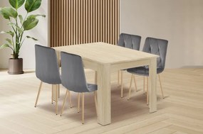 Jedálenský stôl NP so štyrmi stoličkami LIBRA sivé