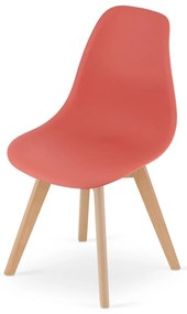 Korálová stolička KITO s bukovými nohami