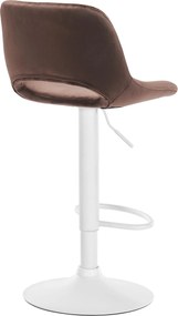 Barová stolička Camden - zamat, biely rám Hnedá