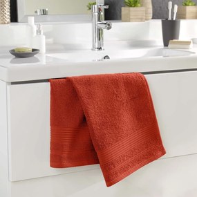 Froté bavlnený uterák v tehlovej farbe 50x90 cm Tendresse – douceur d'intérieur