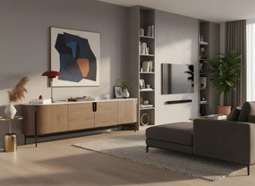 TV stolek Silario 220 cm ořech/mramor