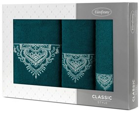 FROTÉ UTERÁK LAURA SADA 1KS 30X50 CM, 1KS 50X90 CM, 1KS 70X140 CM TMAVOTYRKYSOVÁ