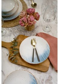 24-dielna jedálenská súprava, biela/modrá, porcelán
