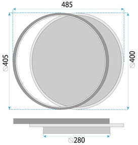 Toolight Toolight, LED stropné svietidlo 40cm, LHJ076-C, čierna-biela, OSW-50035