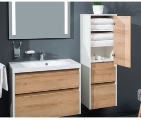 Mereo, Mereo Opto kúpeľňová skrinka vysoká 125 cm, ľavé otváranie, Multidecor, Šedá antracit, MER-CN995LSEAN